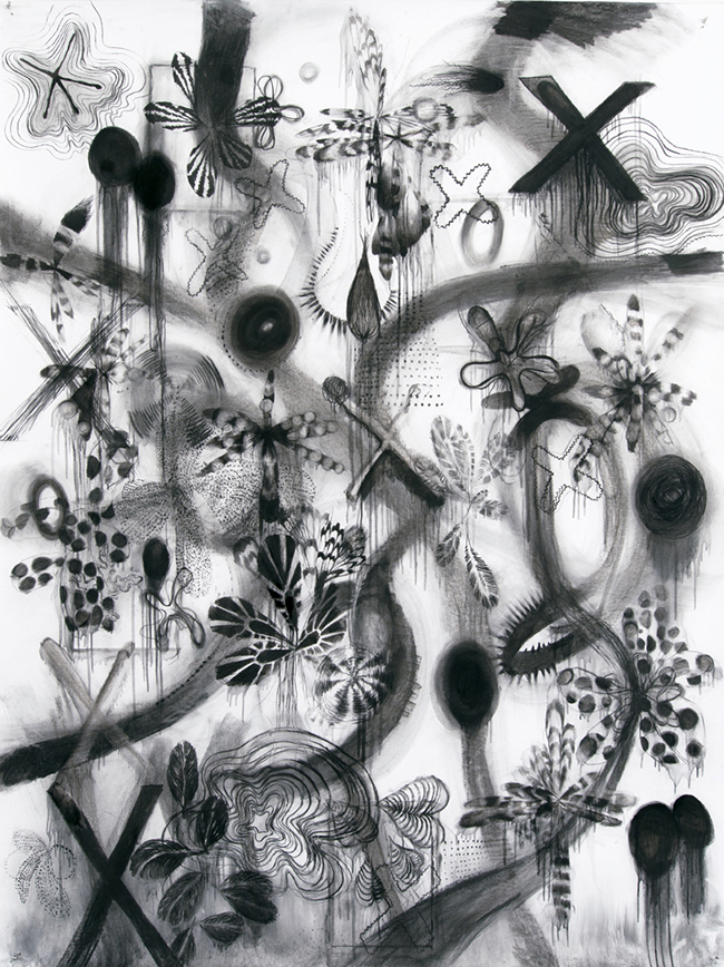 drawing Riette Wanders - untitled, 2015 / charcoal on paper - contemporary drawing, drawings, work on paper