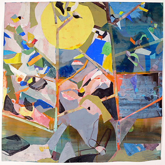 Jantien Jongsma | Buiten schijnt de zon, 2016 | mixed media on paper, 160 x 160 cm