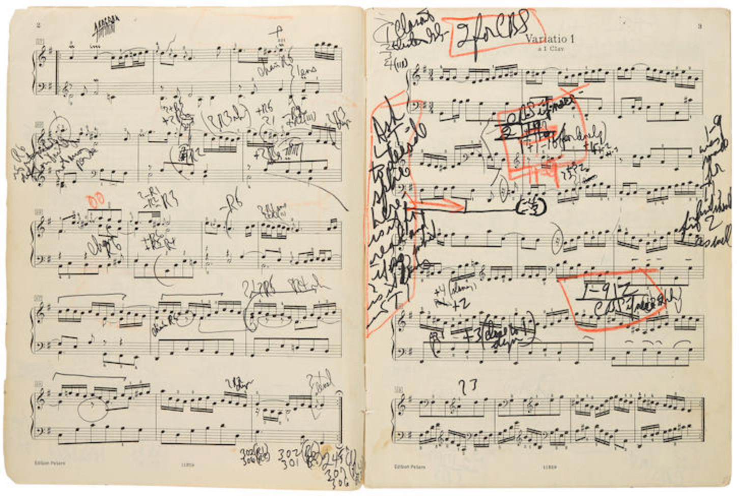 Glenn Gould score for Bach's Goldberg Variations (1st variation)