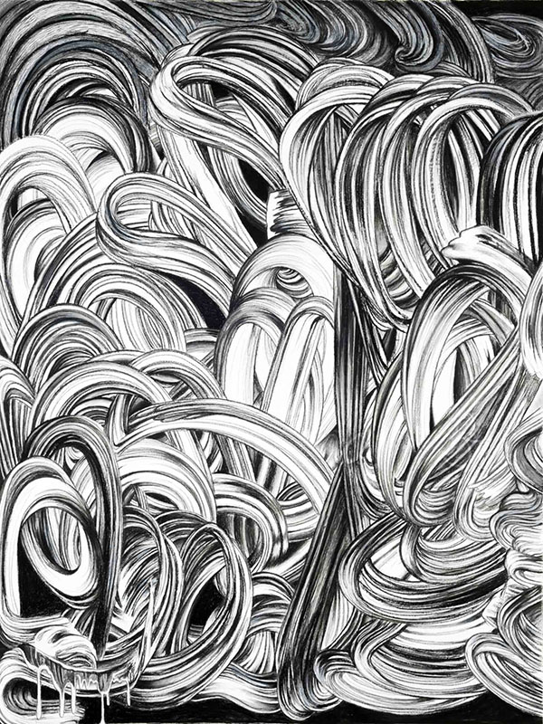 Paul McDevitt | $toß, 2014 | Charcoal on paper, 198 x 148.5 cm 