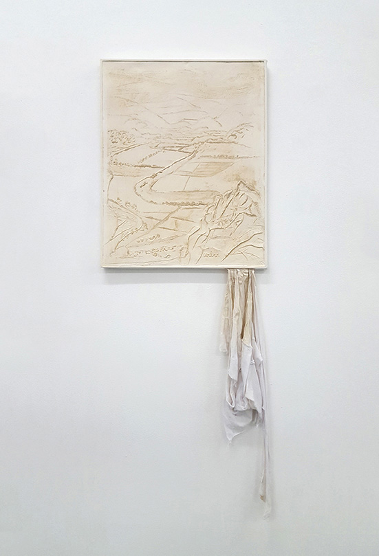 Tobias Gerber | Ziel, 2019 | plaster, cotton, 53 x 42 cm