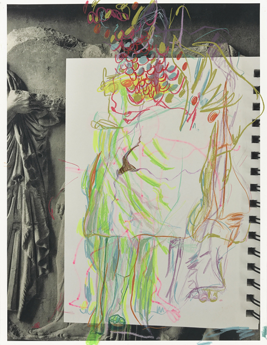 drawing Rachel Harrison - The Classics, 2019 / Colored pencil and wax crayon on pigmented inkjet print Paper - contemporary drawing, drawings, contemporary art, work on paper, art on paper