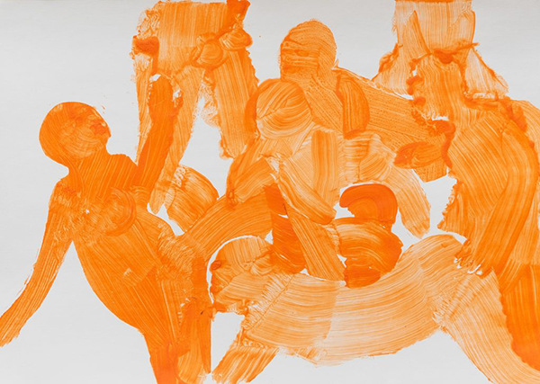 Philipp Kremer | Gathering (E-I) 3/6, 2021 | acrylic on paper, 30 x 42.5 cm