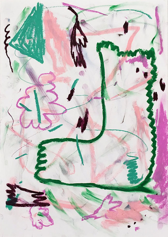 Daniel Jensen - Untitled, 2017 / oil pastel on paper - contemporary drawings, drawings, work on paper, art on paper