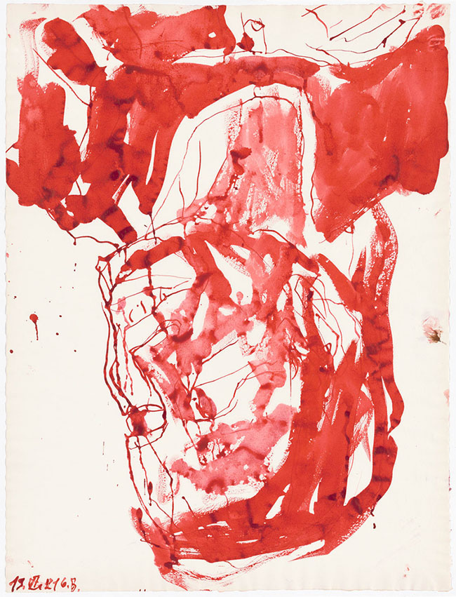 drawing Georg Baselitz - Ohne Titel, 2021 / Ink on paper - contemporary drawing, drawings, work on paper, art on paper