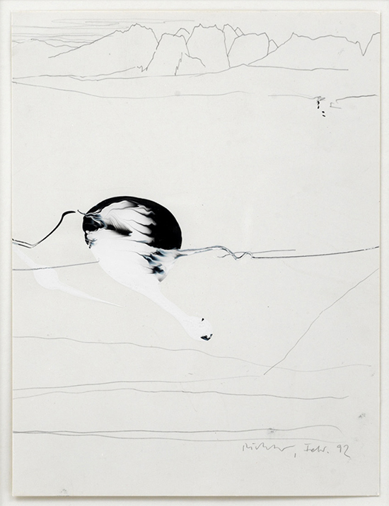 drawing Gerhard Richter - Ohne Titel (Febr. 92), 1992 / Oil and graphite on paper - contemporary drawings, drawings, work on paper, art on paper