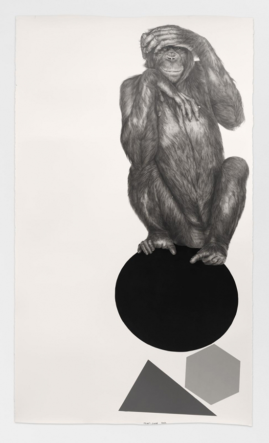 Karl Haendel | Claire, 2015 | Pencil and enamel on paper, 221 x 132.1 cm