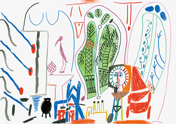 drawing Marijn van Kreij - Untitled (Picasso, Le Carnet de La Californie, 1955), 2018 Gouache and pencil on paper - contemporary drawing, drawings, work on paper, art on paper