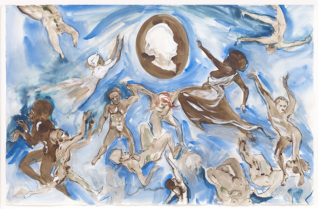 drawing Kara Walker - The Colonists Day of Judgement, 2020 / Walnut ink, shell white, pen, ink and watercolor on paper - contemporary drawing, drawings, work on paper, art on paper