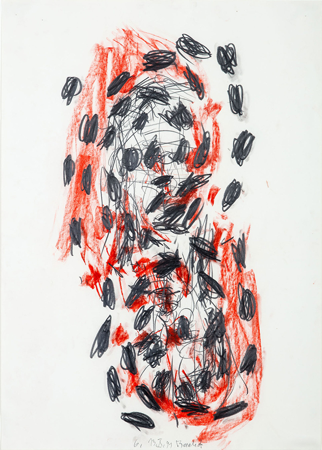 Georg Baselitz - Untitled, 1991 / Pastel, pencil on paper - contemporary drawing, drawings, work on paper, art on paper
