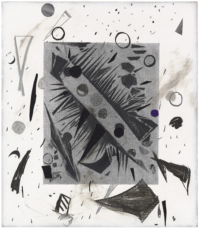 Laura Owens
Untitled, 2016
Screen printing ink, charcoal, pastel and felt on linen
32.5 x 28 inches
