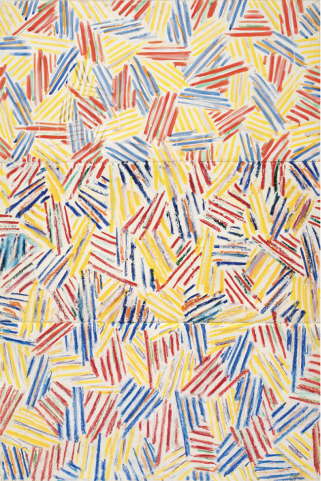 Jasper Johns | Corpse, 1974-1975 | Colored ink, oil stick, pastel, and graphite on paper, 108.2 × 72.4 cm
