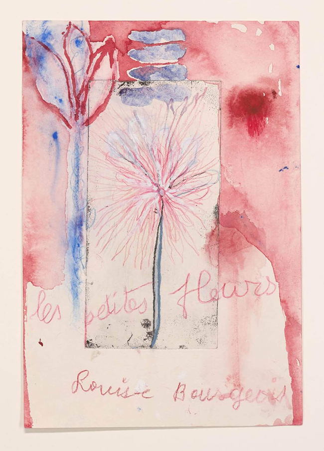 drawing Louise Bourgeois - Les Petites Fleurs, 2007 / Watercolor, gouache, colored pencil and etching on paper - contemporary drawing, drawings, work on paper, art on paper