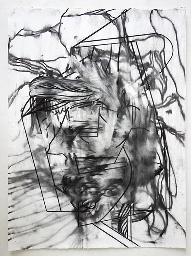 drawing Christian Schwarzwald - Temp, 2016 / charcoal on paper - contemporary drawing, drawings, work on paper