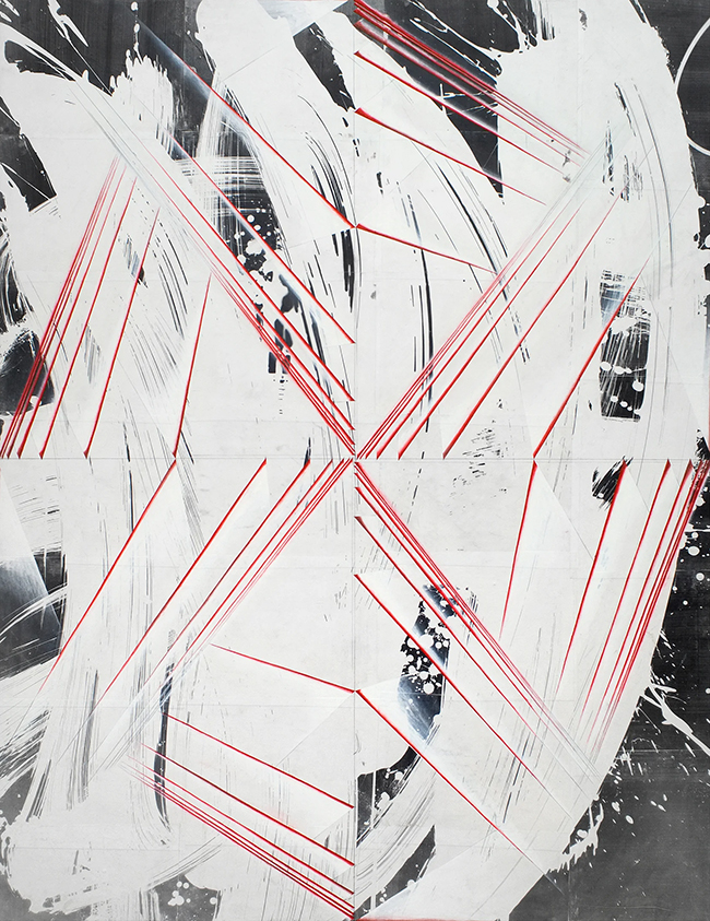 Tillman Kaiser | Untitled, 2015 | Silvergelatine, eggtempera and oil on paper, 180 x 140 cm