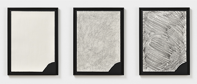 drawings Navid Nuur - Untitled (what is lost in time will be found by time), 2016 / chalk and graphite on paper triptych - contemporary drawing, drawings, work on paper