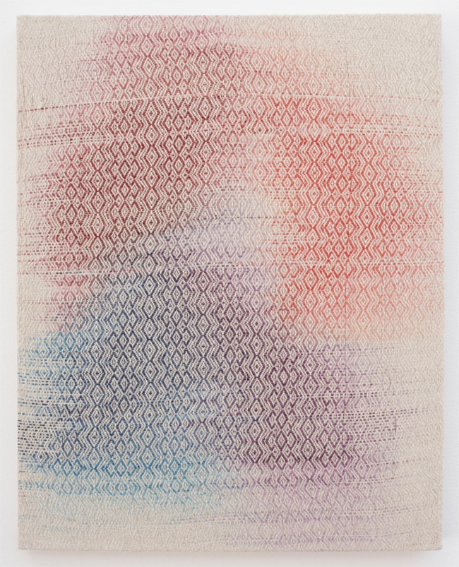 Mark Barrow | reweave 9, 2016 | hand dyed linen, 50.8 x 40.6 cm
