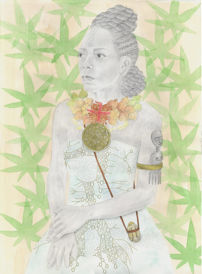 Charmaine Watkiss - Double Consciousness: Be Aware of One's Intentions, 2021 / Graphite, pencil, watercolour and ink on paper - contemporary drawing, work on paper, art on paper, contemporary art