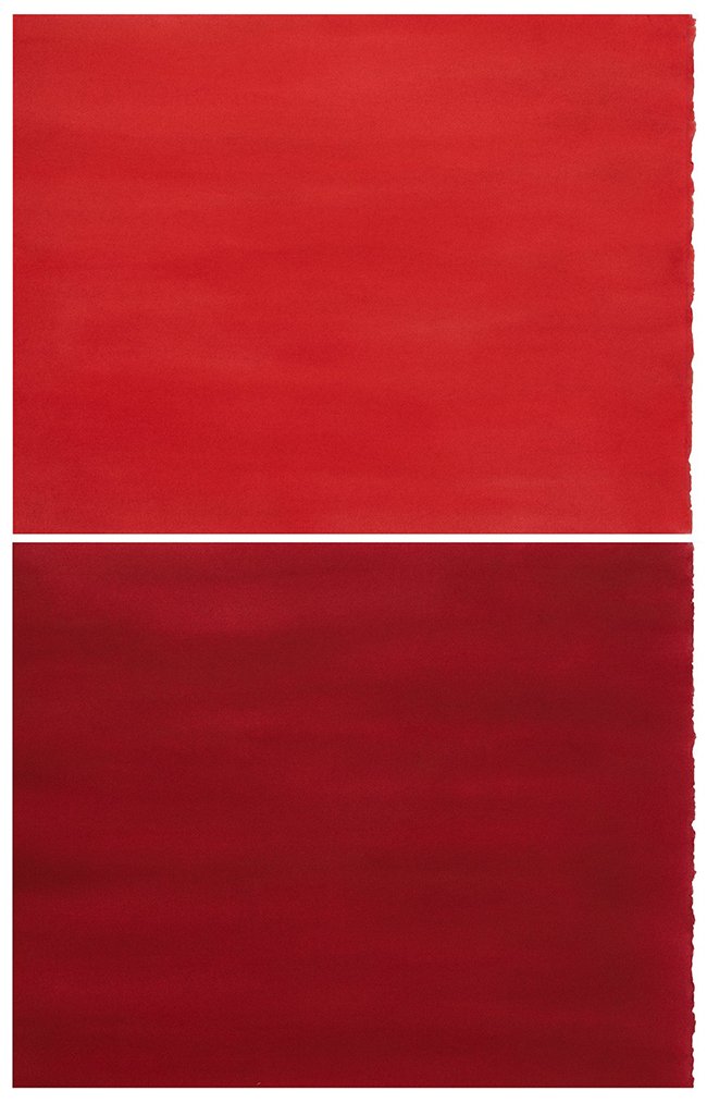 David Nash Red Over Red, 2018 Pigment on paper - contemporary drawing, art on paper, drawings, work on paper, contemporary art