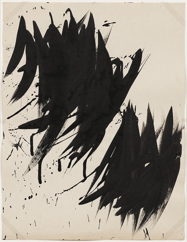 Hans Hartung Untitled, 1956 ink on paper - drawing, work on paper, contemporary art, art on paper