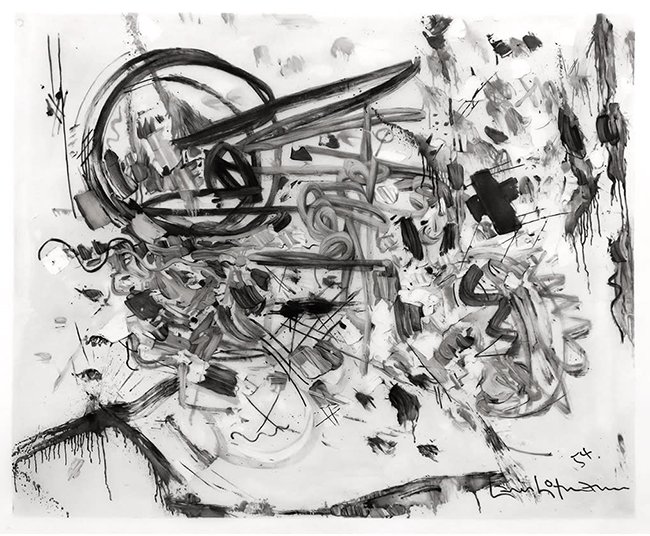 drawing Robert Longo Study of After Hofmann; Laburnum, 1954, 2022 Ink and charcoal on vellum - contemporary drawing, drawings, work on paper, contemporary art, art on paper