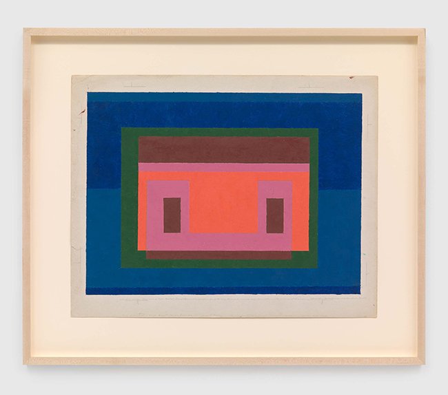 drawing Josef Albers Variant/Adobe, 1947 Oil on blotting paper - work on paper, contemporary drawing, art on paper, drawings