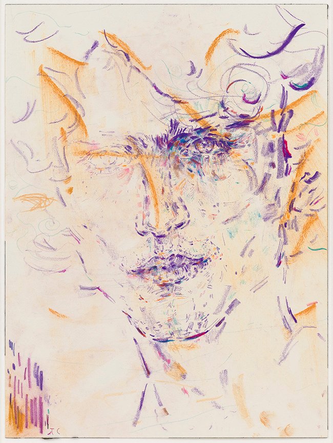 Elizabeth Peyton TC (Timothée), 2022-2023 Colored pencil and pastel on paper 31 x 23.2 cm | contemporary drawing, art on paper, contemporary art, work on paper, drawings