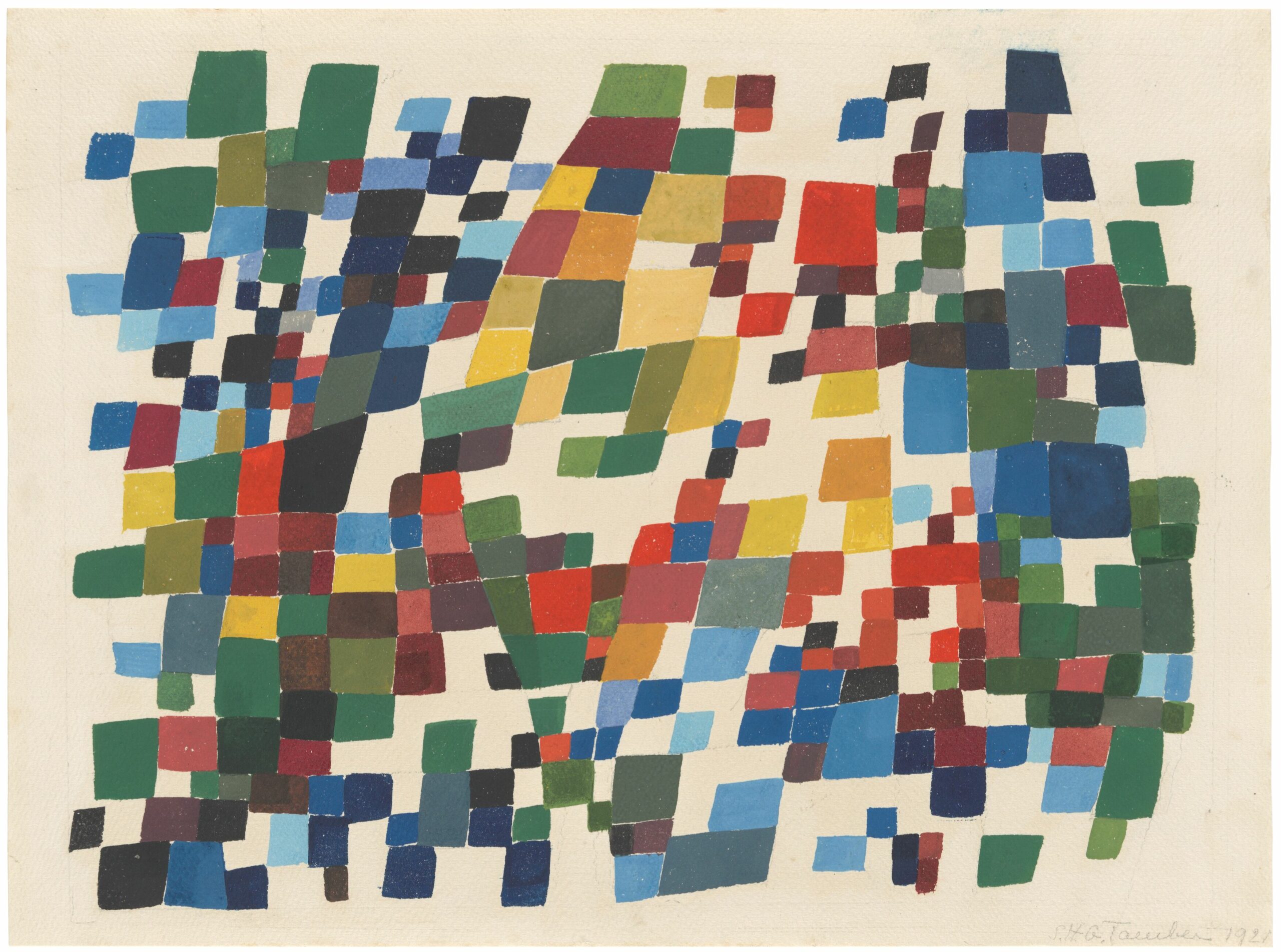 Sophie Taeuber-Arp Composition en taches quadrangulaires, 1921 Gouache and pencil on paper 26 x 35 cm