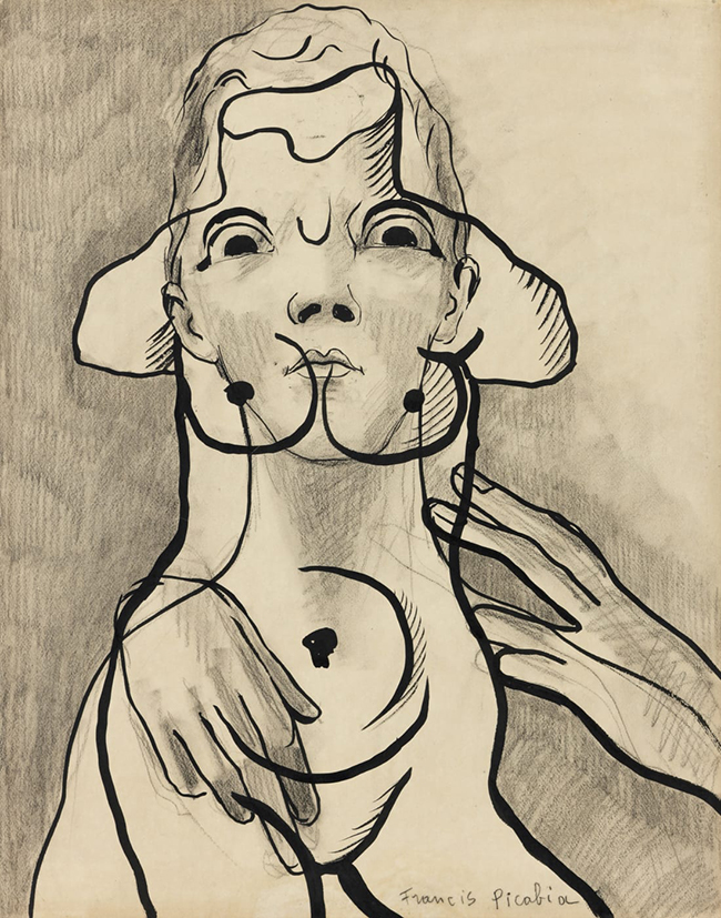 drawing Francis Picabia La Chienne des Baskerville, c.1932–3 Ink and charcoal on paper 64 x 49 cm