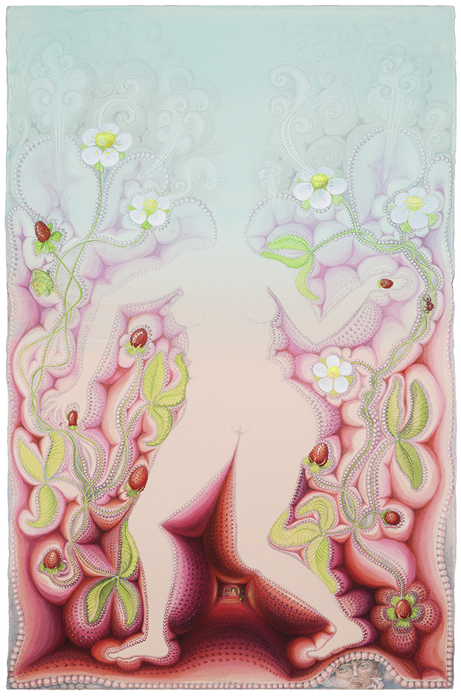 drawing Kinke Kooi, Mimesis (4), 2019 Acrylic, pencil, gouache on paper, contemporary drawing