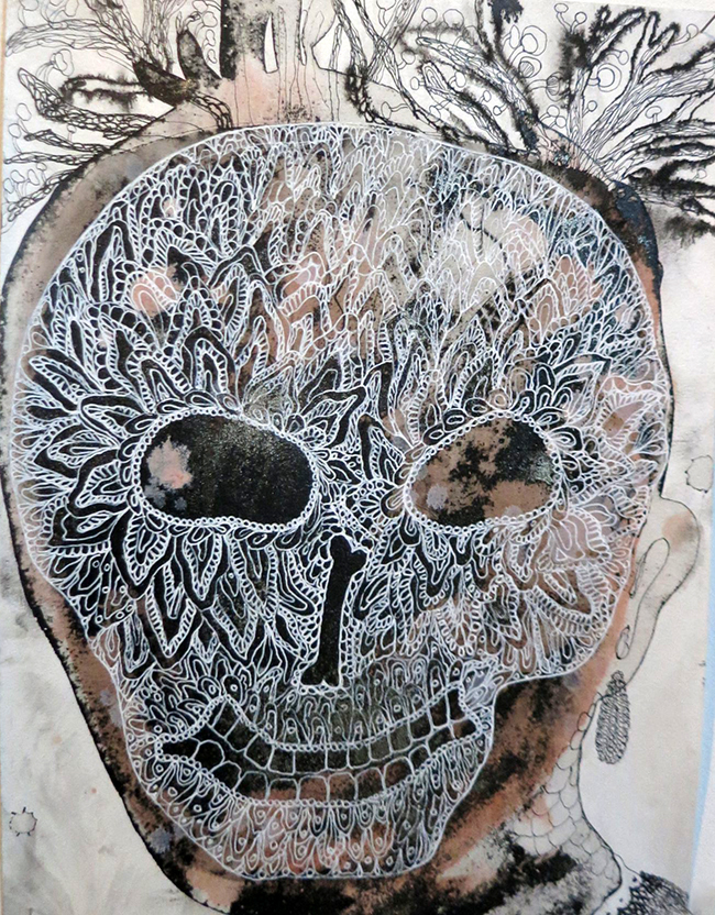 drawing Sigrid van Woudenberg Come as you are, 2014 mixed media 32 x 24 cm