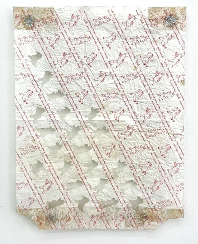 Alexandra Philips Roma, 2013 butcher's wrapping, paper, aluminum 48 x 37 cm