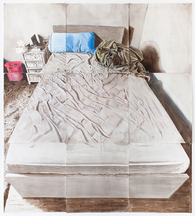 drawing Arjan van Helmond Bed-scape #12, 2023 Ink, acrylics and gouache on paper, contemporary drawing