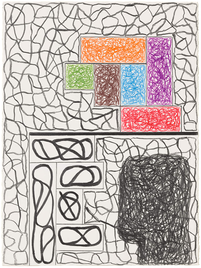 Jonathan Lasker Untitled, 2012 Graphite and colored pencil on paper 76 x 56 cm