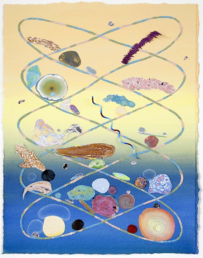 Simone Albers Omega & Alpha I, 2021 mixed media on paper 50 x 39 cm