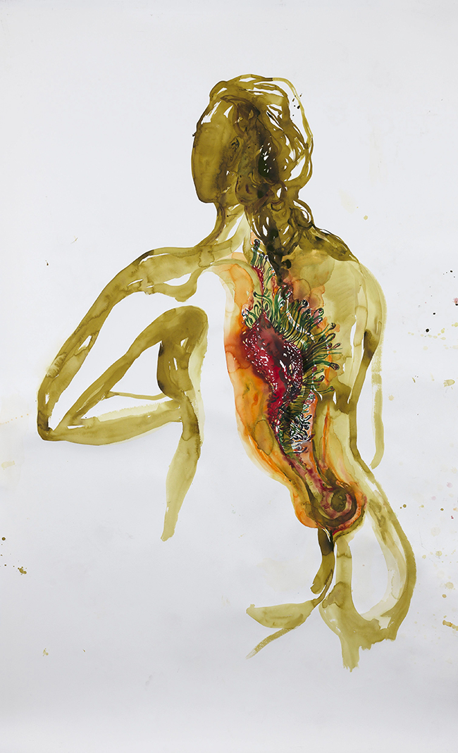 Aline Thomassen Untitled, 2024 watercolour on paper 244 cm x 154 cm