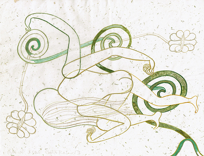 Emma Talbot Tendrils, 2022 watercolour on paper 29.7 x 39.3 cm contemporary drawing, art on paper, drawing