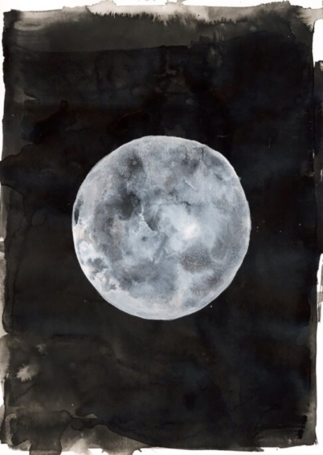 Tania Kovats Wolf Moon, 2023 Ink and watercolour on paper 29.7 x 21 cm contemporary drawing, art on paper, drawing
