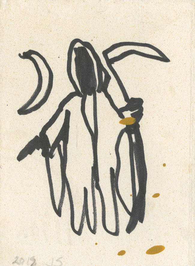 Josh Smith Untitled, 2019 Marker and graphite on paper 11.4 x 8.3 cm