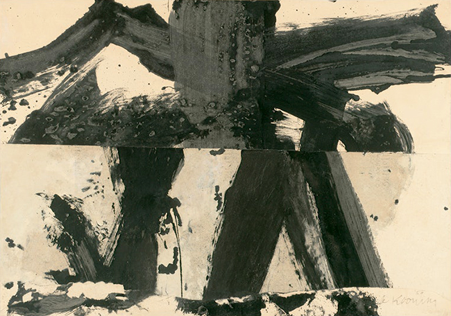 Willem de Kooning Black and White Rome F, 1959 Enamel with fine particulate filler on cut, torn, and pasted Fabriano paper mounted on canvas 70.5 x 99.7 cm