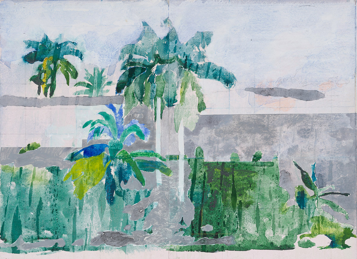 Hurvin Anderson Study for Ascent IV, 2021 Watercolor, acrylic on watercolor paper 28 x 38 cm