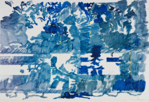 Hurvin Anderson Study for Limestone Wall II, 2021 Ink on paper 30.5 x 44 cm