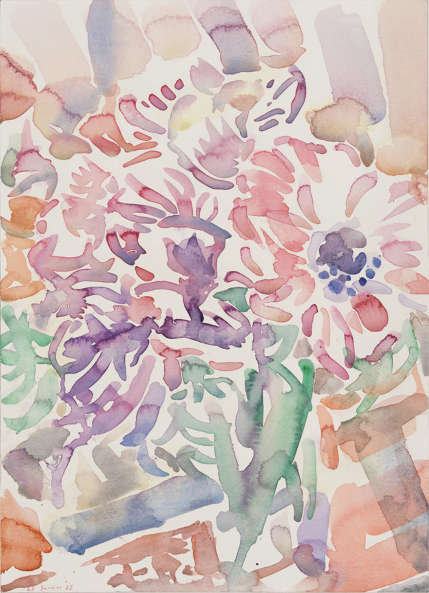 Elizabeth Peyton Flowers (Simone, The Sea), 2025 Watercolor on paper 35.6 x 25.4 cm
