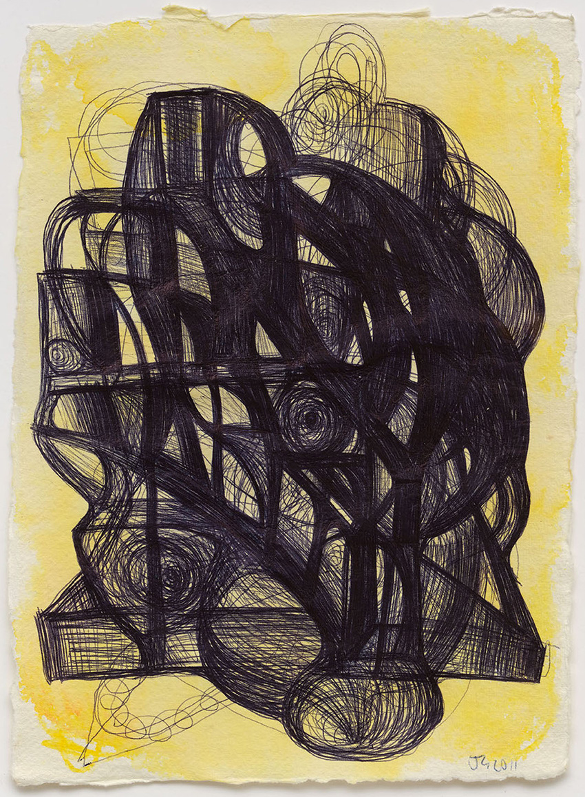Joanne Greenbaum Untitled, 2011 Ball-point pen and watercolor on paper 39.7 x 32.1 x 4.1 cm (framed)