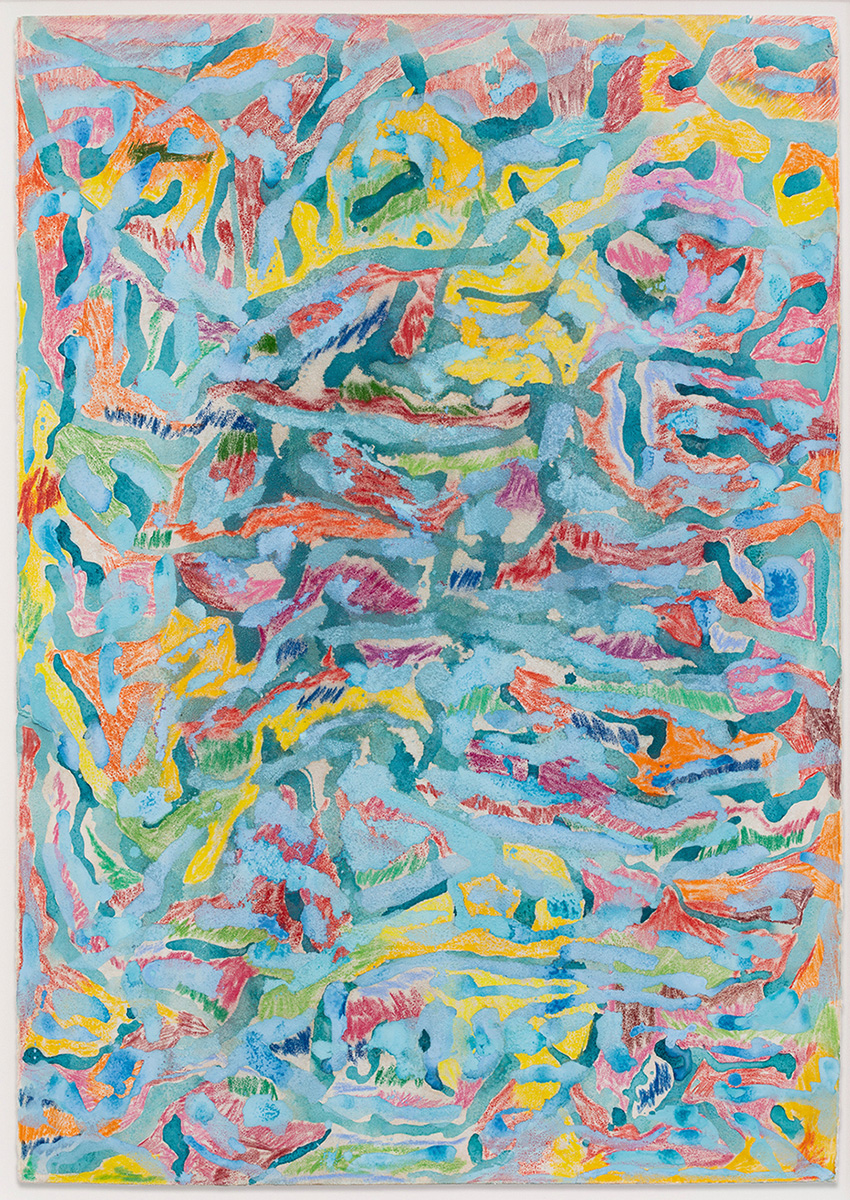 Moshekwa Langa Paradise VII, 2014/2020 Colored pencil, acrylic, salt, coffee, bleach on paper 100 x 70 cm