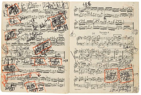 Glenn Gould score for Bach's Goldberg Variations (3th variation).